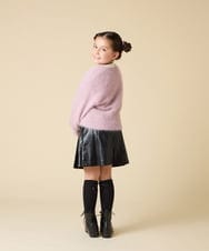 KJCLA42044 a.v.v KIDS(アー・ヴェ・ヴェ) [120-160]フェザー調カーディガン ピンク