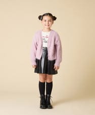 KJCLA42044 a.v.v KIDS(アー・ヴェ・ヴェ) [120-160]フェザー調カーディガン ピンク