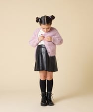 KJCLA42044 a.v.v KIDS(アー・ヴェ・ヴェ) [120-160]フェザー調カーディガン ピンク