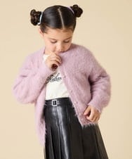 KJCLA42044 a.v.v KIDS(アー・ヴェ・ヴェ) [120-160]フェザー調カーディガン ピンク