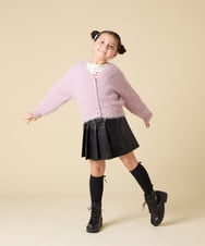 KJCLA42044 a.v.v KIDS(アー・ヴェ・ヴェ) [120-160]フェザー調カーディガン ピンク
