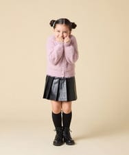 KJCLA42044 a.v.v KIDS(アー・ヴェ・ヴェ) [120-160]フェザー調カーディガン ピンク