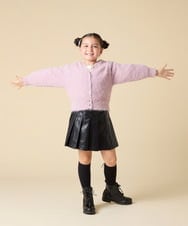 KJCLA42044 a.v.v KIDS(アー・ヴェ・ヴェ) [120-160]フェザー調カーディガン ピンク