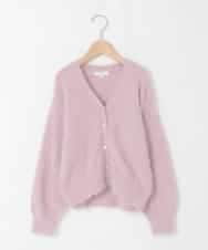 KJCLA42044 a.v.v KIDS(アー・ヴェ・ヴェ) [120-160]フェザー調カーディガン ピンク