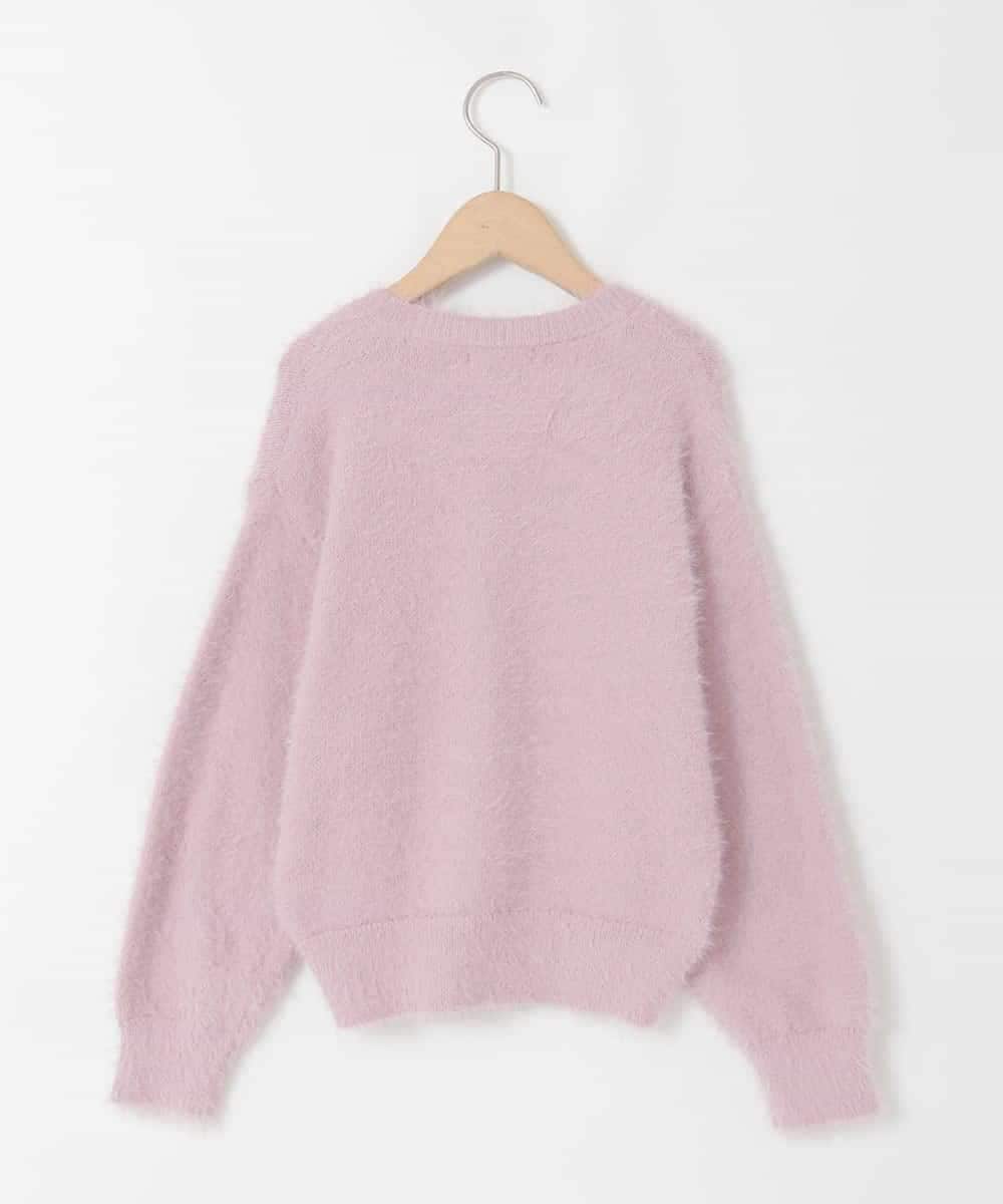 KJCLA42044 a.v.v KIDS(アー・ヴェ・ヴェ) [120-160]フェザー調カーディガン ピンク