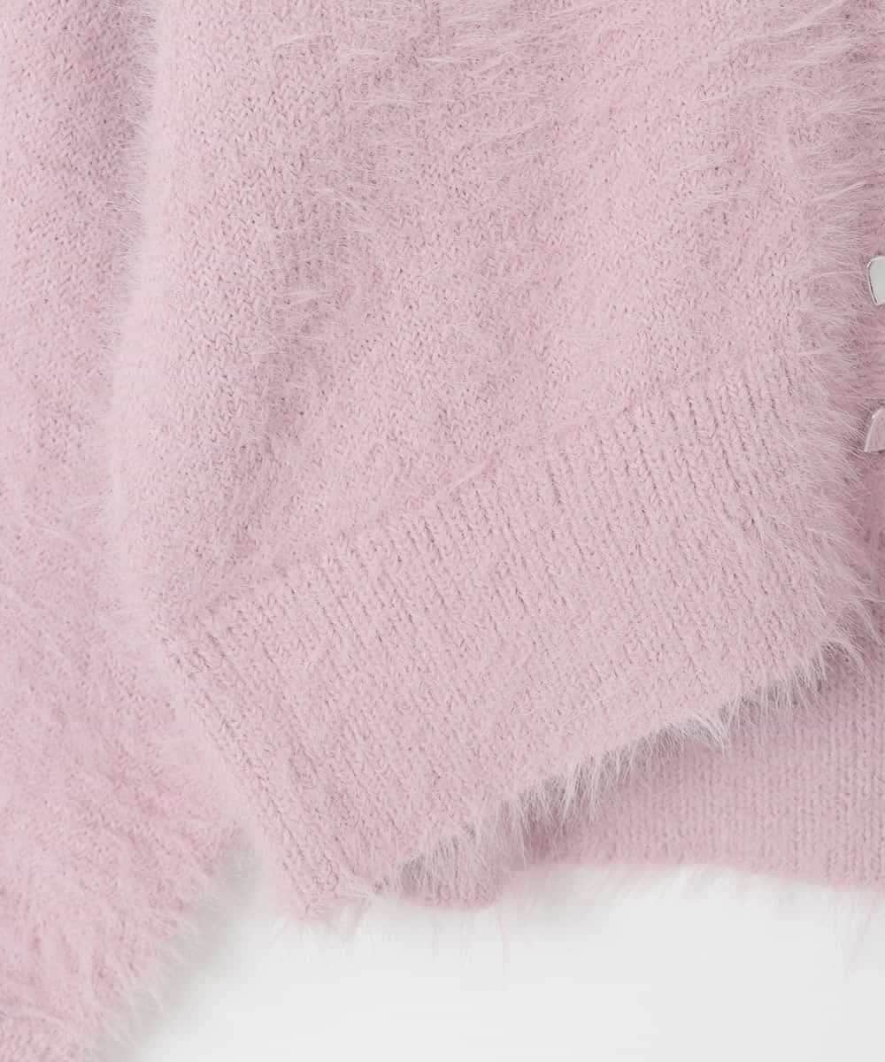 KJCLA42044 a.v.v KIDS(アー・ヴェ・ヴェ) [120-160]フェザー調カーディガン ピンク