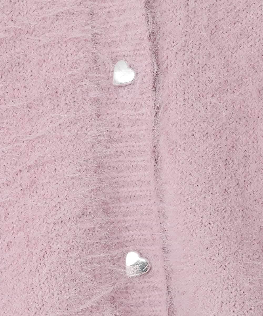 KJCLA42044 a.v.v KIDS(アー・ヴェ・ヴェ) [120-160]フェザー調カーディガン ピンク