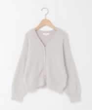 KJCLA42044 a.v.v KIDS(アー・ヴェ・ヴェ) [120-160]フェザー調カーディガン ライトグレー