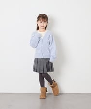 KJCLD08049 a.v.v KIDS(アー・ヴェ・ヴェ) [130-160]【洗える】リボンフェザーカーデ ライトブルー