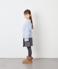 KJCLD08049 a.v.v KIDS(アー・ヴェ・ヴェ) [130-160]【洗える】リボンフェザーカーデ ライトブルー