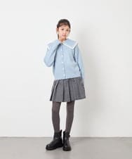 KJCLD09049 a.v.v KIDS(アー・ヴェ・ヴェ) [130-160]【手洗い】バイカラーセーラーカーデ ライトブルー