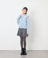 KJCLD09049 a.v.v KIDS(アー・ヴェ・ヴェ) [130-160]【手洗い】バイカラーセーラーカーデ ライトブルー