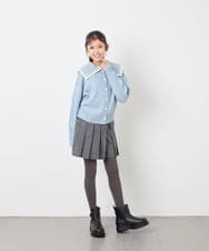 KJCLD09049 a.v.v KIDS(アー・ヴェ・ヴェ) [130-160]【手洗い】バイカラーセーラーカーデ ライトブルー