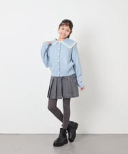 KJCLD09049 a.v.v KIDS(アー・ヴェ・ヴェ) [130-160]【手洗い】バイカラーセーラーカーデ ライトブルー