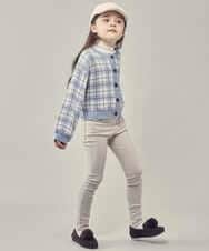 KJCLP61034 a.v.v KIDS(アー・ヴェ・ヴェ) [100-130]チェック柄ニットカーディガン ライトブルー