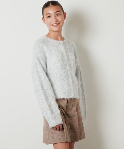 KJCLT60039 a.v.v KIDS [140-150]ふわふわシャギーカーディガン