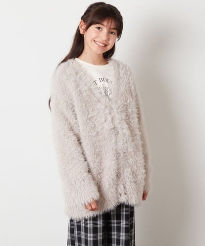 KJCLW40044 a.v.v KIDS [140-150]へアリーVネックカーディガン