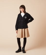 KJCLW41039 a.v.v KIDS(アー・ヴェ・ヴェ) [140-150]エンブレム刺繍入り裏毛カーディガン グレー
