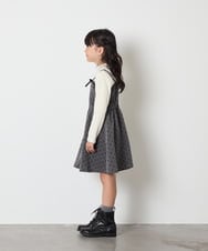 KJEAD02054 a.v.v KIDS(アー・ヴェ・ヴェ) [120-160]フロッキードットプリントドッキングワンピース ダークグレー