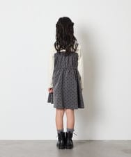 KJEAD02054 a.v.v KIDS(アー・ヴェ・ヴェ) [120-160]フロッキードットプリントドッキングワンピース ダークグレー