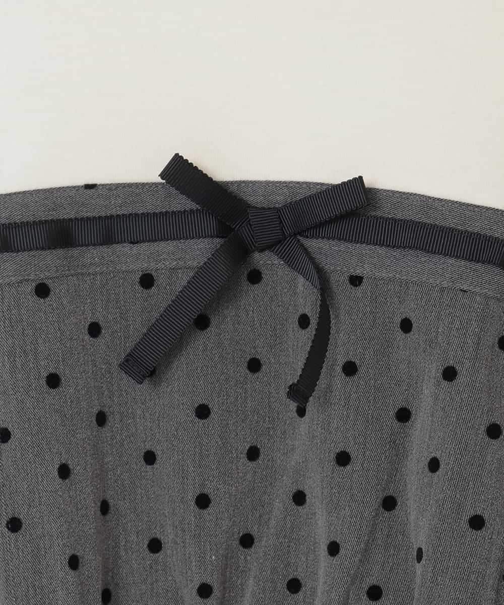 KJEAD02054 a.v.v KIDS(アー・ヴェ・ヴェ) [120-160]フロッキードットプリントドッキングワンピース ダークグレー