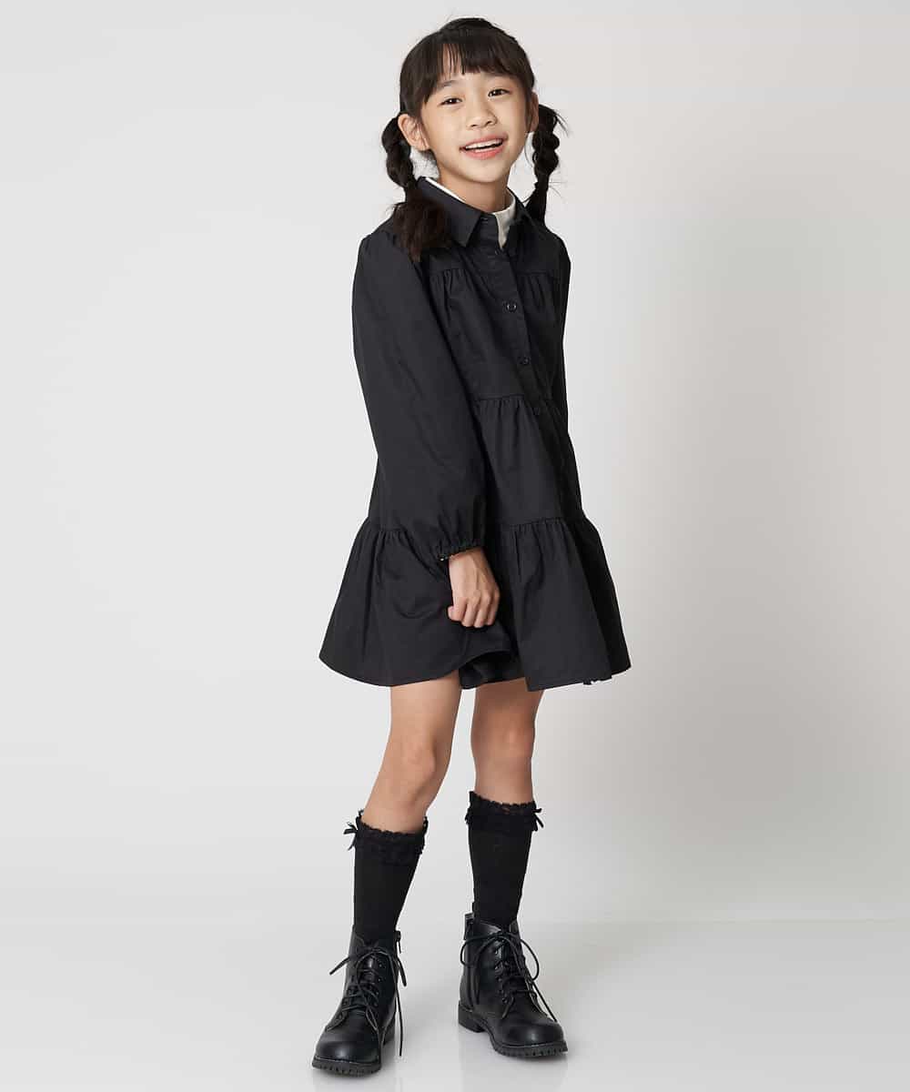 KJECM20034 a.v.v KIDS(アー・ヴェ・ヴェ) [110-130]ティアードワンピース[WEB限定サイズ] ブラック