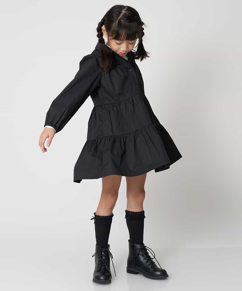 KJECM20034 a.v.v KIDS(アー・ヴェ・ヴェ) [110-130]ティアードワンピース[WEB限定サイズ] ブラック