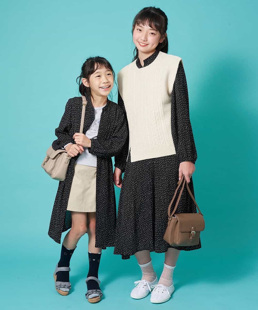 KJEDM03034 a.v.v KIDS(アー・ヴェ・ヴェ) [100-130]フロントボタンプリントワンピース[WEB限定サイズ] ライトブルー