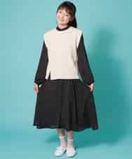 KJEDM03034 a.v.v KIDS(アー・ヴェ・ヴェ) [100-130]フロントボタンプリントワンピース[WEB限定サイズ] ライトブルー
