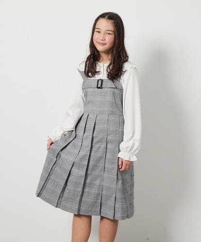 KJEEA32059 a.v.v KIDS [130]ベルテッドプリーツジャンスカ