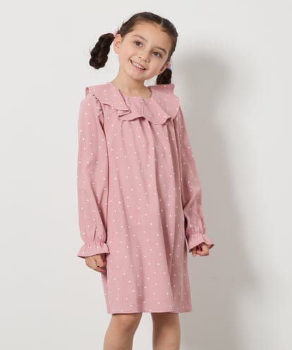 KJEEA33059 a.v.v KIDS [110-130]【発表会/結婚式】フリルカラードットプリントワンピース