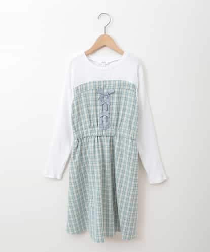 KJEEB20049 a.v.v KIDS [140-150]レースアップドッキングワンピ