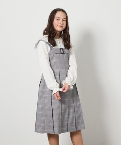 KJEEB32059 a.v.v KIDS [140-150]ベルテッドプリーツジャンスカ