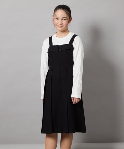 KJEEC32064 a.v.v KIDS [160]ベルテッドプリーツジャンスカ