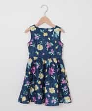 KJEEG01049 a.v.v KIDS(アー・ヴェ・ヴェ) [100-130]水彩フラワーワンピース[WEB限定サイズ] ネイビー