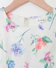 KJEEG01049 a.v.v KIDS(アー・ヴェ・ヴェ) [100-130]水彩フラワーワンピース[WEB限定サイズ] ホワイト