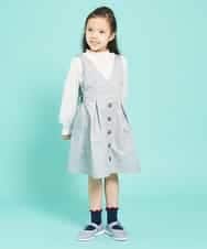 KJEEJ11039 a.v.v KIDS(アー・ヴェ・ヴェ) [100-130]【洗える】カシュクールジャンパースカート[WEB限定サイズ] ライトブルー