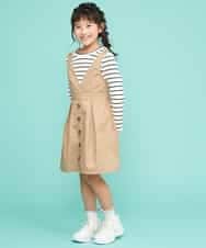 KJEEJ11039 a.v.v KIDS(アー・ヴェ・ヴェ) [100-130]【洗える】カシュクールジャンパースカート[WEB限定サイズ] ベージュ