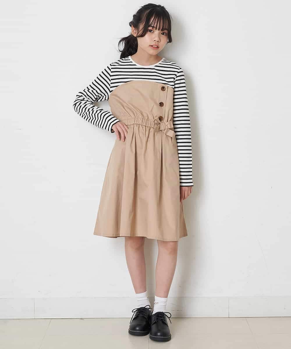 KJEEP32029 a.v.v KIDS(アー・ヴェ・ヴェ) [100-130]ドッキングワンピース ブルー