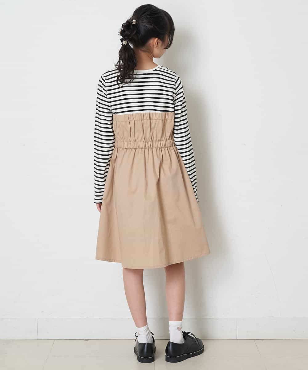 KJEEP32029 a.v.v KIDS(アー・ヴェ・ヴェ) [100-130]ドッキングワンピース ブルー