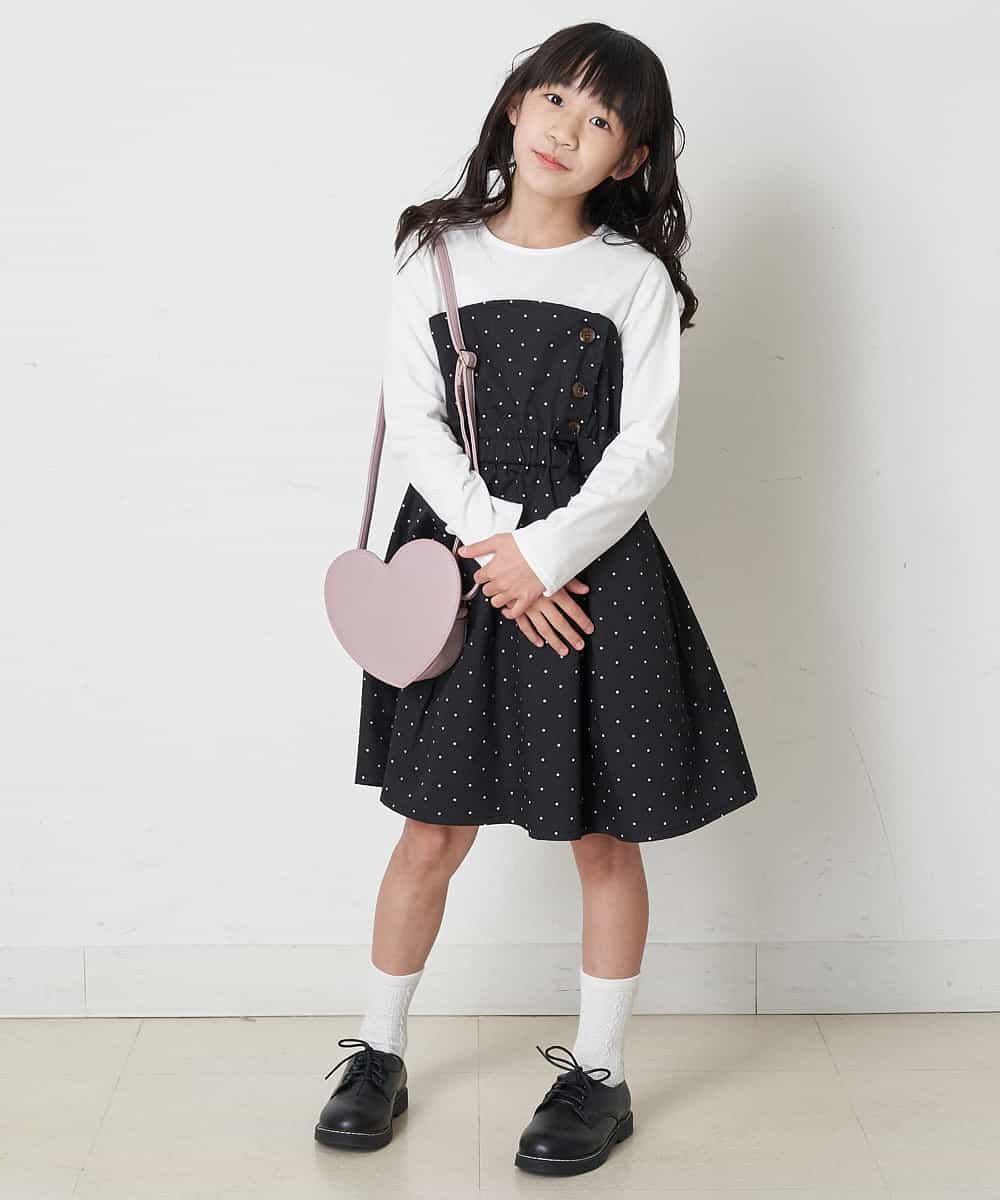 KJEEP32029 a.v.v KIDS(アー・ヴェ・ヴェ) [100-130]ドッキングワンピース ブルー