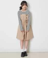KJEEP32029 a.v.v KIDS(アー・ヴェ・ヴェ) [100-130]ドッキングワンピース ベージュ