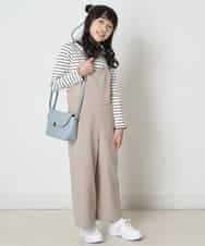 KJEEP33034 a.v.v KIDS(アー・ヴェ・ヴェ) [120-130]バックリボンワイドサロペット ベージュ
