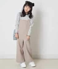 KJEEP33034 a.v.v KIDS(アー・ヴェ・ヴェ) [120-130]バックリボンワイドサロペット ベージュ