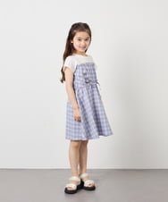 KJEFD40054 a.v.v KIDS(アー・ヴェ・ヴェ) [120-160]レースアップドッキングワンピース ライトブルー