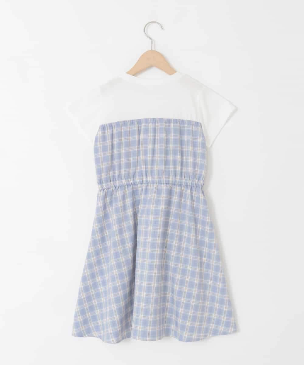 KJEFD40054 a.v.v KIDS(アー・ヴェ・ヴェ) [120-160]レースアップドッキングワンピース ライトブルー