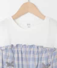 KJEFD40054 a.v.v KIDS(アー・ヴェ・ヴェ) [120-160]レースアップドッキングワンピース ライトブルー