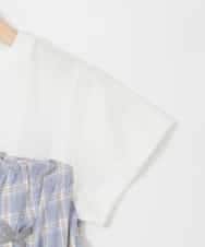 KJEFD40054 a.v.v KIDS(アー・ヴェ・ヴェ) [120-160]レースアップドッキングワンピース ライトブルー