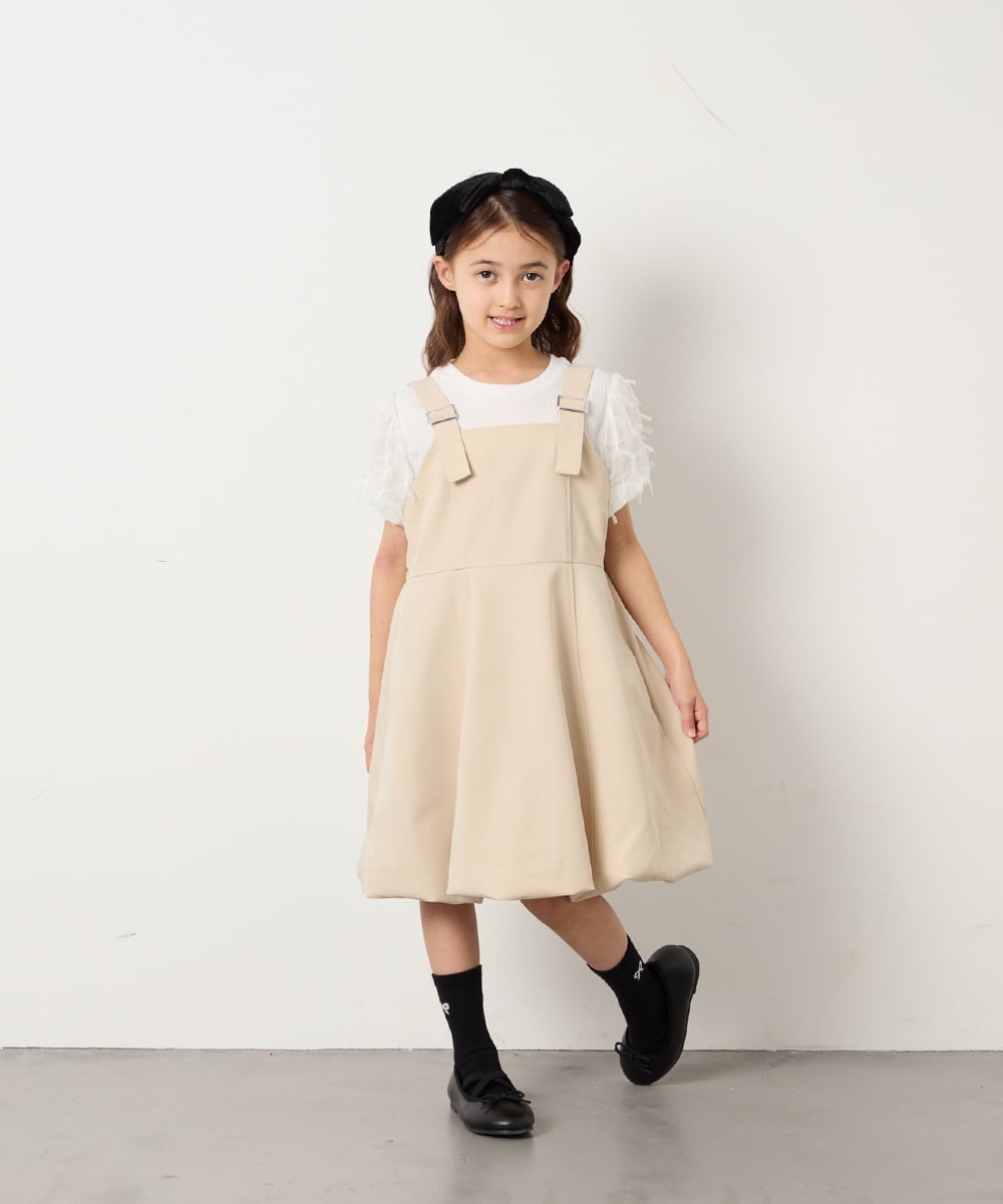 KJEFD41059 a.v.v KIDS(アー・ヴェ・ヴェ) [130-160]バルーンジャンスカ ベージュ