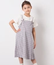 KJEFD42059 a.v.v KIDS(アー・ヴェ・ヴェ) [130-160]フロントリボンプリーツジャンスカ グレー